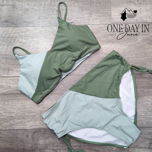 Summer Mae Maternity Colorblock Bikini Swimsuit Size M - Picture 2 of 6